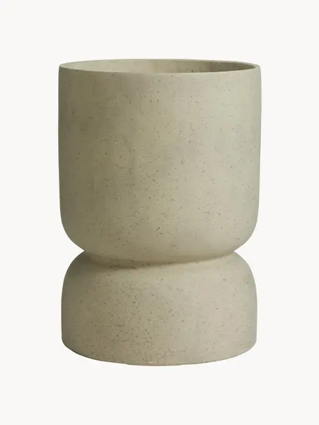 Vaso grande in forma organica Anjonu, Cemento, Beige, Ø 28 x Alt. 40 cm