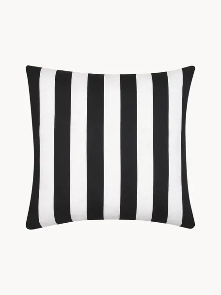 Copricuscino a righe Timon, 100% cotone, Nero, bianco, Larg. 40 x Lung. 40 cm