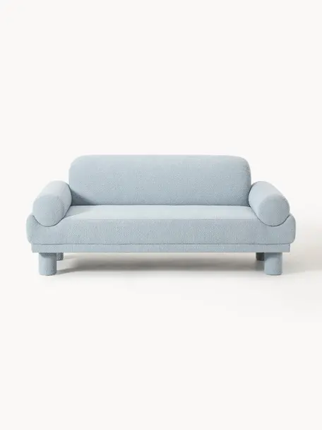 Bouclé-Sofa Lilo (2-Sitzer), Bezug: Bouclé (93 % Polyester, 6, Füße: Kunststoff, gepolstert Di, Bouclé Hellblau, B 190 x T 93 cm