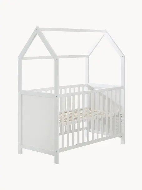 Höhenverstellbares Kinder-Hausbett Style, in verschiedenen Grössen, Rahmen: Schichtholz, Mitteldichte, Weiss, B 60 x L 120 cm