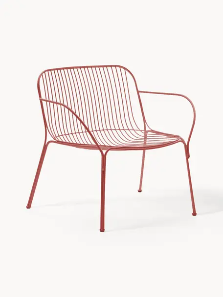 Fauteuil de jardin Hiray, Acier galvanisé, laqué, Rouge rouille, larg. 73 x prof. 65 cm