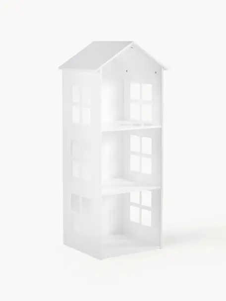 Libreria per bambini Sevilla, Pannello di fibra a media densità (MDF) rivestito, Legno laccato bianco, Larg. 40 x Alt. 117 cm