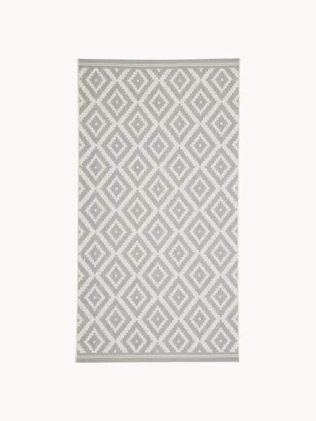 Tapis d'extérieur Miami, 70 % polypropylène, 30 % polyester, Gris, blanc, larg. 80 x long. 150 cm (taille XS)