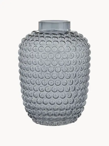 Ručně foukaná skleněná váza Dorinia, Sklo, Modrá, Ø 18 cm, V 25 cm