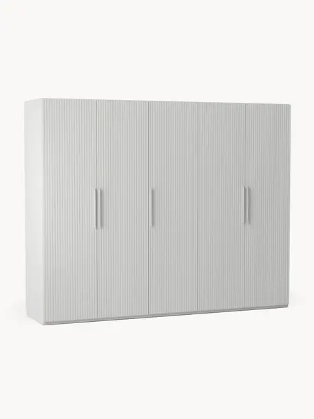 Modulární skříň s otočnými dveřmi Simone, šířka 250 cm, různé varianty, Dřevo, šedá, Interiér Basic, Š 250 x V 200 cm