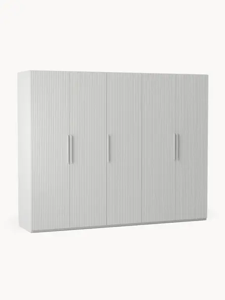 Armario modular Simone, 5 puertas (250 cm), diferentes variantes, Estructura: tablero aglomerado revest, Madera, gris, Interior Basic (An 250 x Al 200 cm)