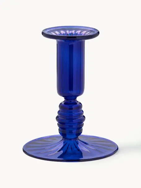 Kerzenhalter Ombre Flash, Glas, Royalblau, Ø  10 x H 12 cm