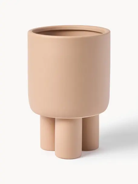 Cache-pot en céramique Tilia, Céramique, Beige, mat, Ø 16 x haut. 23 cm