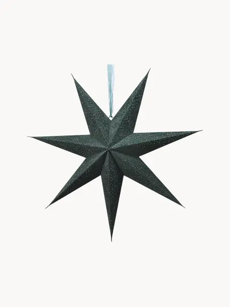 Grande étoile lumineuse Amelia, 2 pièces, Papier, Vert, larg. 60 x haut. 60 cm