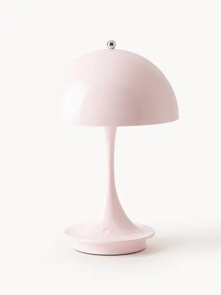 Prenosná stmievateľná stolová LED lampa Panthella, V 24 cm, Oceľ svetloružová, Ø 16 x V 24 cm