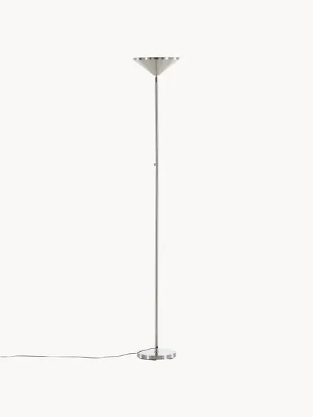 Velká stojací lampa Corong, Odstíny chromu, Ø 28 cm, V 180 cm