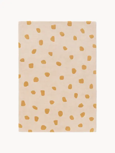 Handgetuft kindervloerkleed Savannah van wol, Lichtbeige, oranje, B 120 x L 170 cm (maat S)