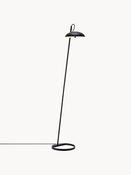 Vloerlamp Versale, Diffuser: kunststof, Zwart, H 140 cm