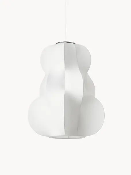 Lampa wisząca o wyglądzie jedwabiu Arwa, Biały, Ø 50 x W 150 cm