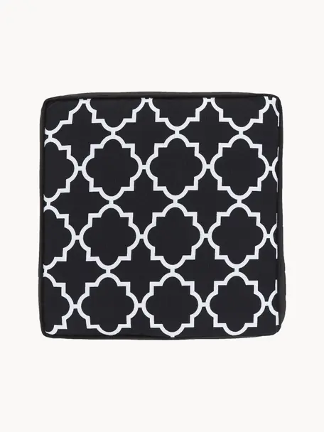 Stoelkussen Lana in zwart, wit, Zwart, B 40 x L 40 cm