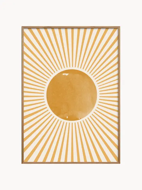 Poster Boho Sun, Ocre, Ø 30 x haut. 40 cm