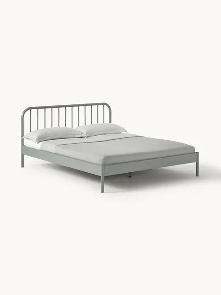 Kovová posteľ Sanna, Kov s práškovým náterom, Sivozelená, Š 140 x D 200 cm