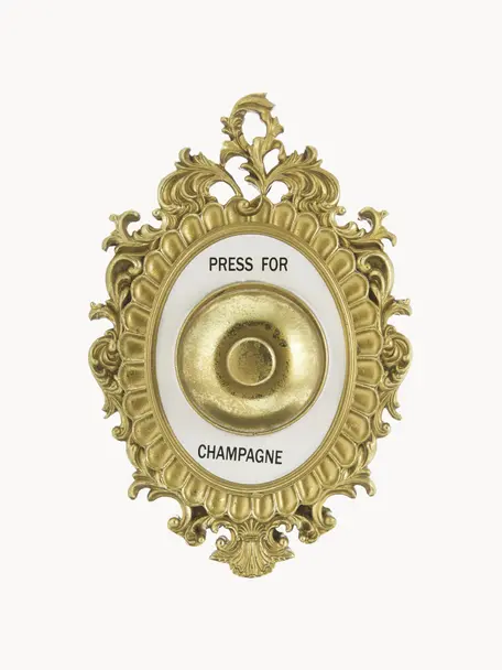 Dekoracja ścienna Press for Champagne, Odcienie złotego, S 14 x W 23 cm