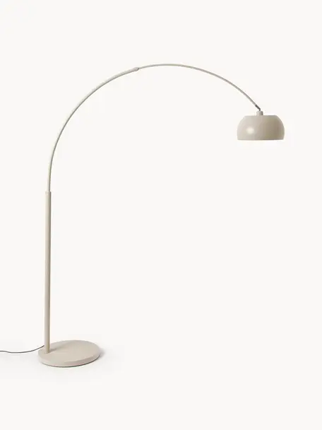 Große Bogenlampe Bowie, Beige, H 202 cm