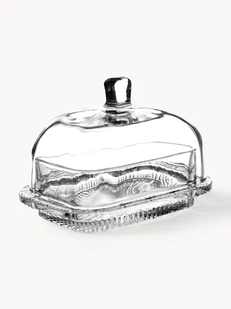 Beurrier Nymphea, Verre, Transparent, larg. 17 x haut. 11 cm