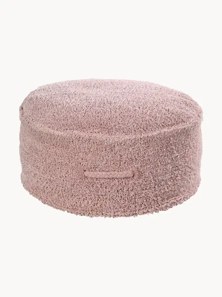 Pouf pour enfant fait main Chill, Tissu rose pâle, Ø 50 x haut. 20 cm