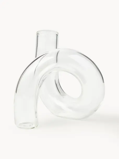 Ručně vyrobená váza Zaida, Sklo, Transparentní, Š 11 cm, V 12 cm