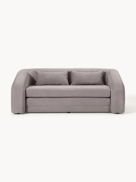 Divano letto 2 posti Eliot, Rivestimento: 88% poliestere, 12% nylon, Piedini: plastica, Webstoff Hellgrau, Larg. 180 x Prof. 100 cm