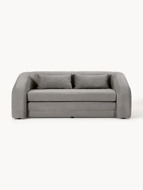 Divano letto 2 posti Eliot, Rivestimento: 88% poliestere, 12% nylon, Piedini: plastica, Tessuto grigio scuro, Larg. 180 x Prof. 100 cm