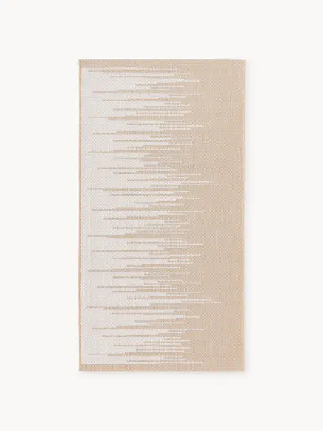 Tappeto da interno-esterno con motivo grafico Praiano, Beige, bianco, Larg. 80 x Lung. 150 cm (taglia XS)