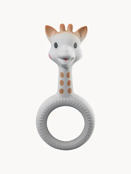 Bijtring Sophie la girafe, 100% natuurlijk rubber, Wit, bruin, B 7 x H 15 cm