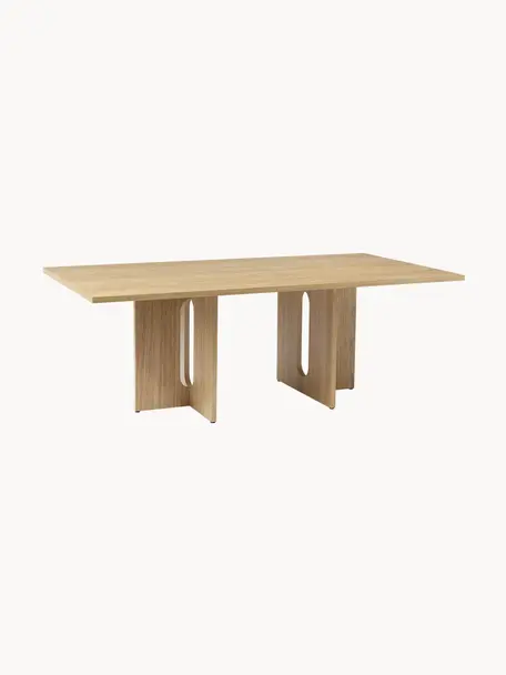 Donker gebeitste eettafel Androgyne, verschillende formaten, MDF met eikenhoutfineer, Hout, licht gebeitst, B 280 x D 110 cm