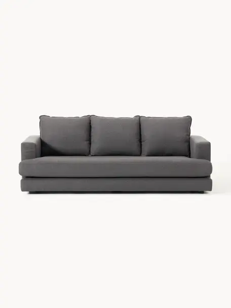 Sofa Tribeca (3-Sitzer), Bezug: 100 % Polyester Der hochw, Gestell: Massives Kiefernholz, Füße: Massives Buchenholz, lack, Webstoff Anthrazit, B 228 x T 104 cm