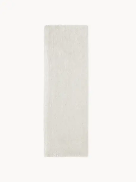 Alfombra corredor de pelo largo Leighton, Parte superior: microfibra (100% poliéste, Reverso: 55% poliéster, 45% algodó, Off White, An 80 x L 200  cm