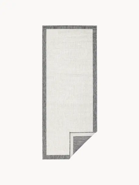 Alfombra reversible de interior/exterior Panama, Gris, crema, An 80 x L 250 cm