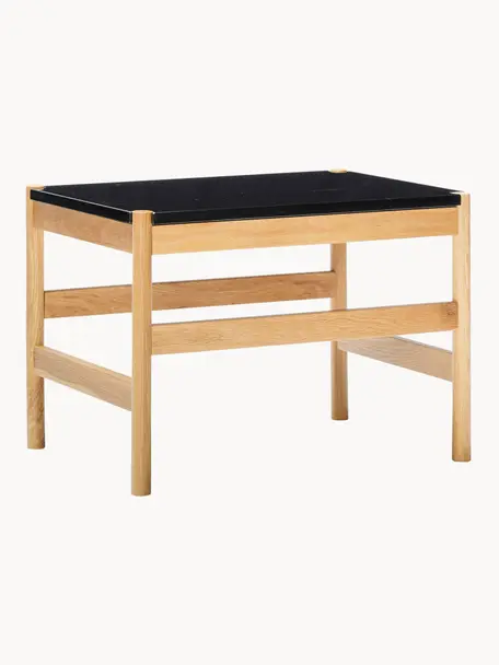 Tavolino Raw, Struttura: pannello di fibra a media, Legno, nero marmorizzato, Larg. 60 x Alt. 42 cm