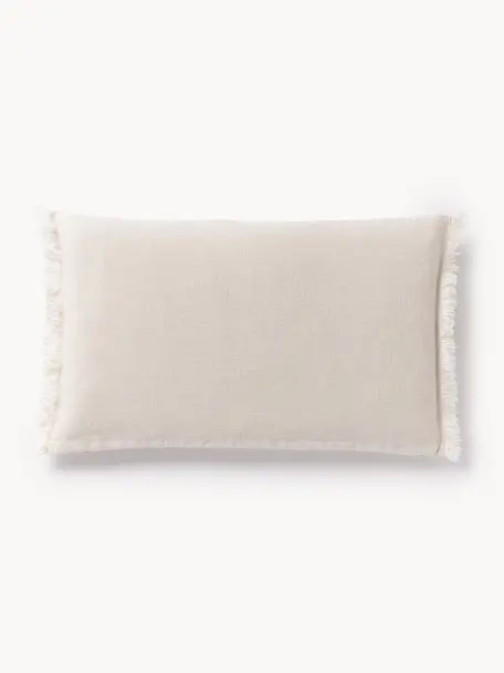 Housse de coussin pur lin avec franges Luana, 100 % pur lin

Le lin est naturellement doté d'un toucher plutôt rugueux et d'un aspect froissé
Sa résistance élevée au accrocs lui confère robustesse et longévité, Blanc crème, larg. 30 x long. 50 cm