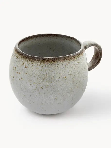 Tasse artisanale Sandrine, Grès cérame, Grège, chiné, Ø 10 x haut. 10 cm, 400 ml