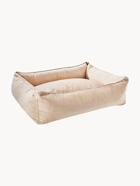 Cama para mascotas de terciopelo Glam, tamaños diferentes, Tapizado: terciopelo (100% poliéste, Melocotón, beige claro, An 68 x F 55 cm