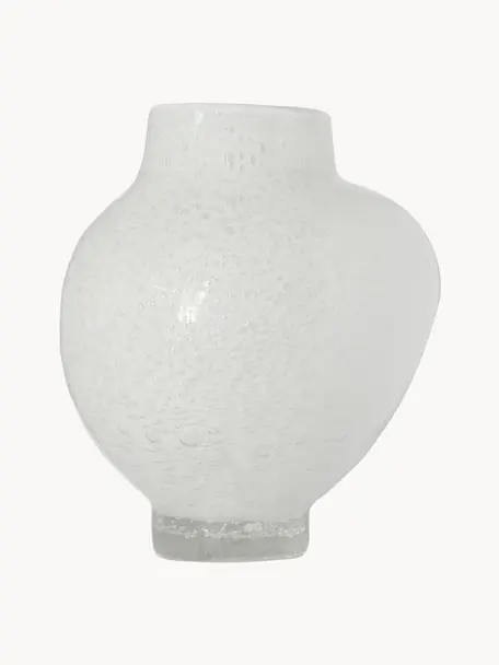 Vaso piccolo di design Mila, alt. 20 cm, Vetro, Bianco, Ø 17 x Alt. 20 cm