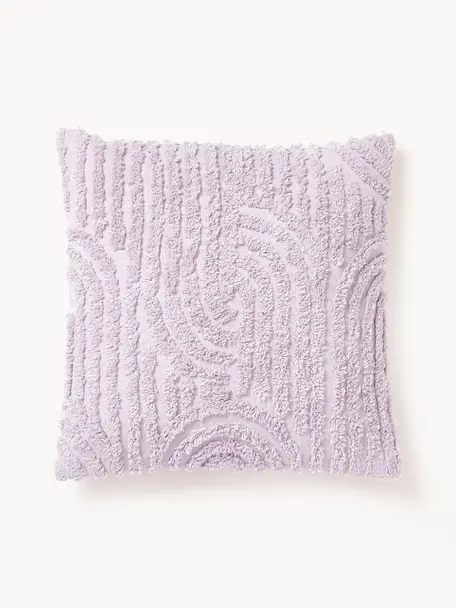 Housse de coussin 45x45 en coton Bell, 100 % coton, Lavande, larg. 45 x long. 45 cm