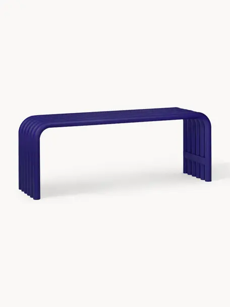 Banc en métal Nokk, Acier, revêtement par poudre, Bleu roi, larg. 114 x prof. 32 cm