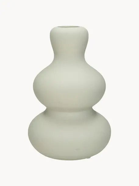 Vase design de forme organique Fine, haut. 20 cm, Grès cérame, Blanc cassé, Ø 14 x haut. 20 cm