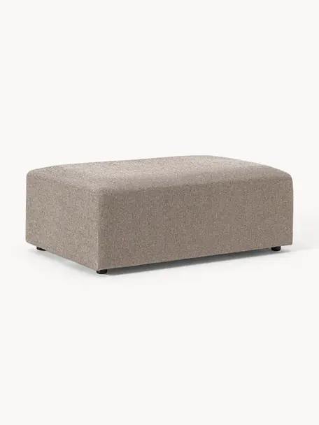 Pouf XL Melva, larg 116 x prof. 72 cm, Tissu grège, larg. 116 x prof. 72 cm