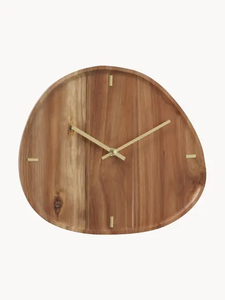 Horloge murale Marron, Bois foncé, Bois clair, larg. 35 x haut. 30 cm