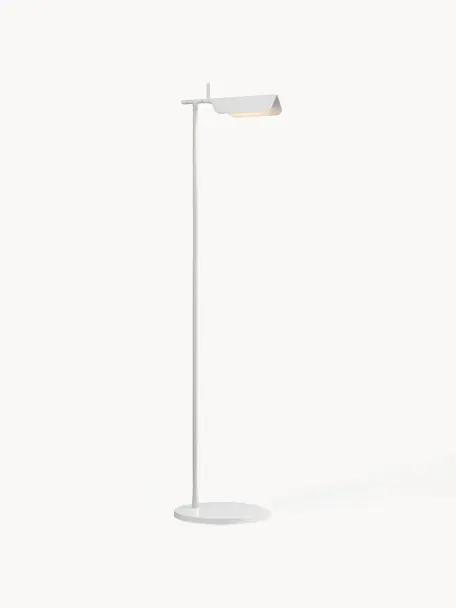 Lampada da lettura piccola a LED con luce regolabile Tab, Paralume: plastica, Struttura: alluminio rivestito, Bianco, Alt. 110 cm