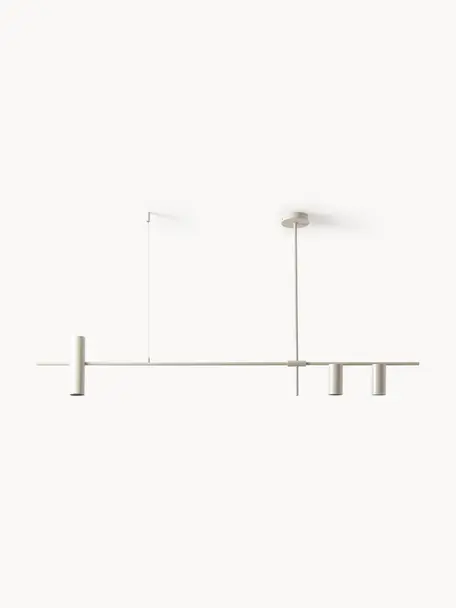 Große Pendelleuchte Cassandra, Lampenschirm: Metall, pulverbeschichtet, Baldachin: Metall, pulverbeschichtet, Beige, matt, B 143 x H 73 cm