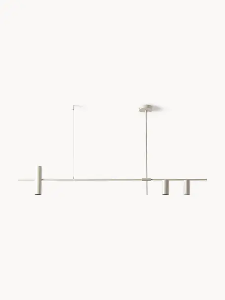 Lampada a sospensione grande Cassandra, Metallo verniciato a polvere, Beige, Larg. 143 x Alt. 73 cm