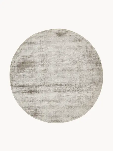 Tappeto rotondo in viscosa fatto a mano Jane, Retro: 100% cotone Il materiale , Grigio, Ø 120 cm (taglia S)