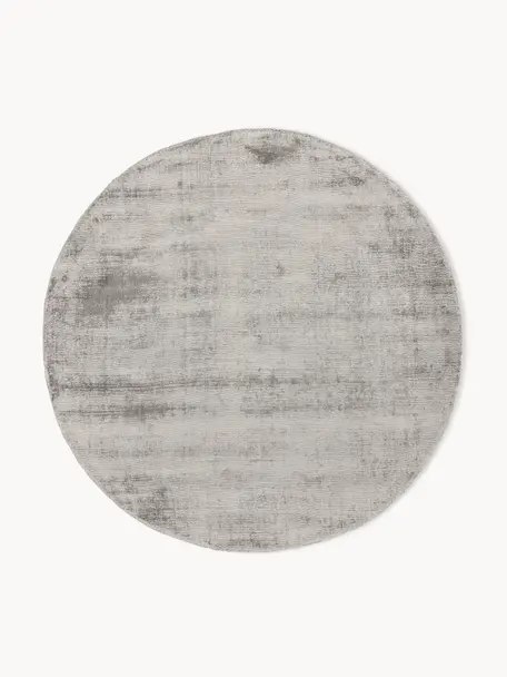 Tapis rond en viscose tissé main Jane, Gris, Ø 115 cm (taille S)