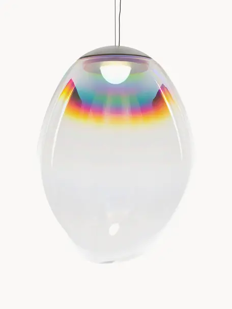Lampa wisząca LED ze szkła dmuchanego z funkcją przyciemniania Stellar Nebula, Transparentny, Ø 40 x W 55 cm